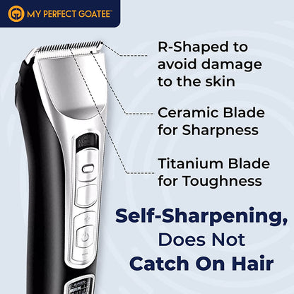 Combo Pack, My Perfect Goatee® Shaving Template and Professional Beard Trimmer