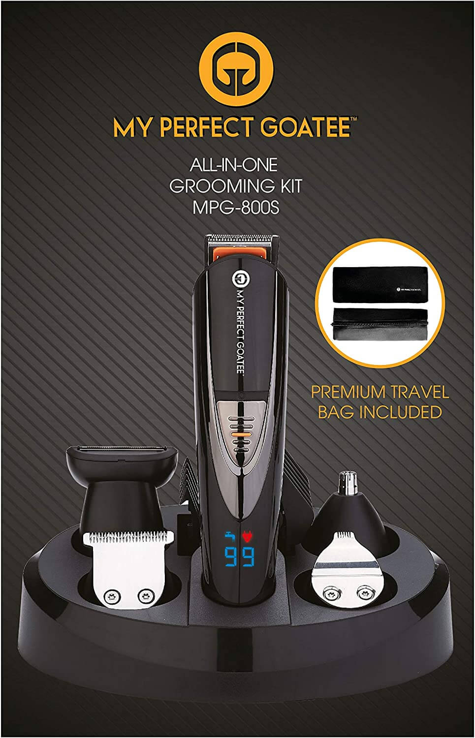 Front of package of My Perfect Goatee Beard Trimmer Model MPG-800S